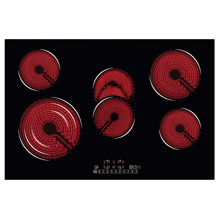 CE Approval Kitchen Appliances New Design Electric 5 Burners Built in Ceramic Cooktops For Cooking