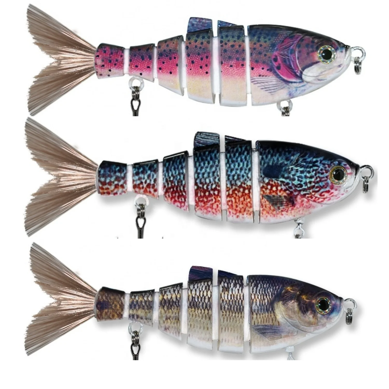 Factory direct artificial bait hard plastic ABS multi jointed swimbait for bass pike trout bulk fishing lures wholesale