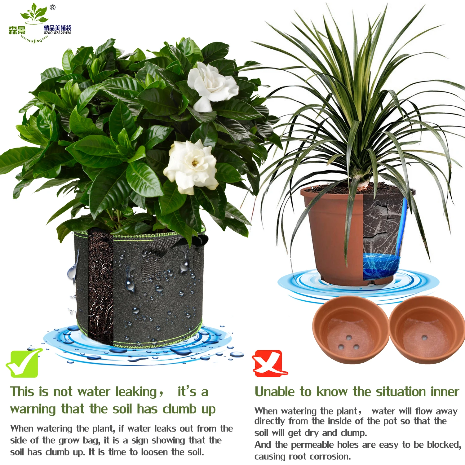 Modern Design Ornamental Plants Customizable Size Seedling Bag Herb And Vegetable Growing Bags