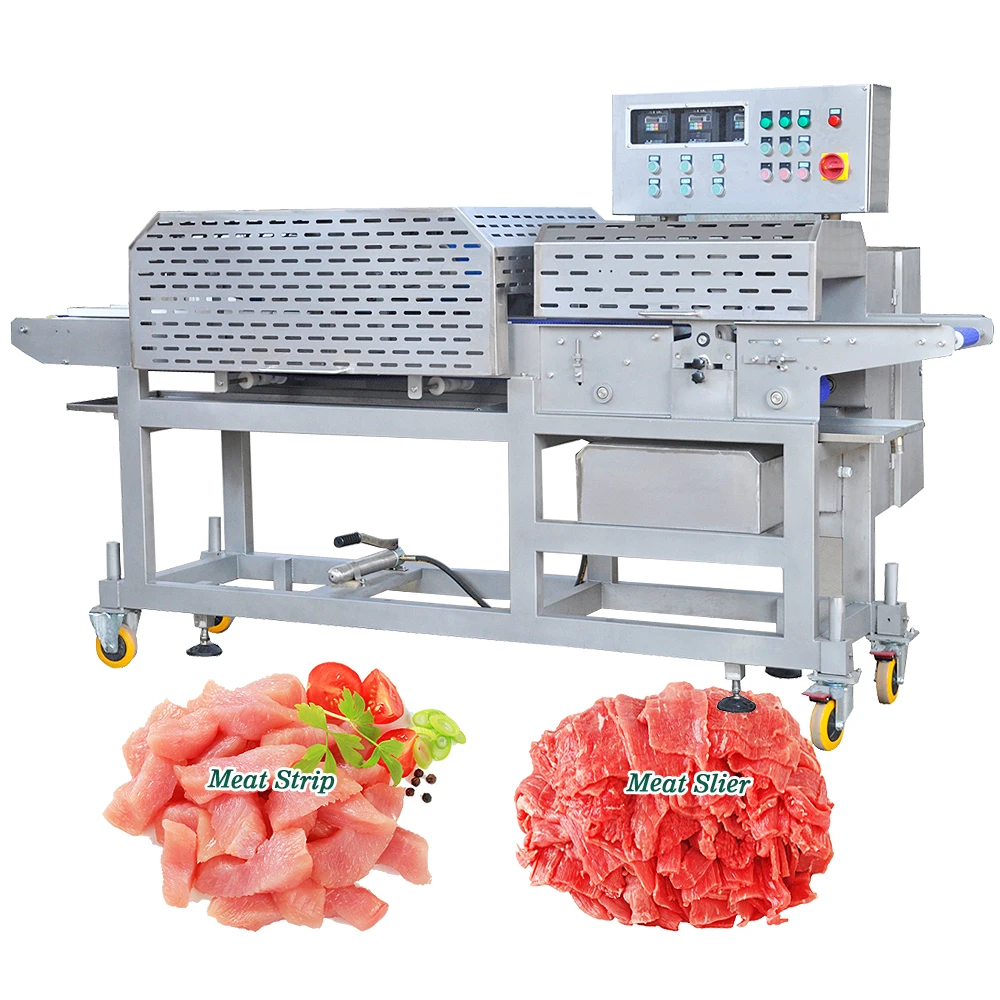 Automatic Haslet Cutter Slicer Pork Fillet Strip Shredding Beef Chicken Meat Cutting Machine Price