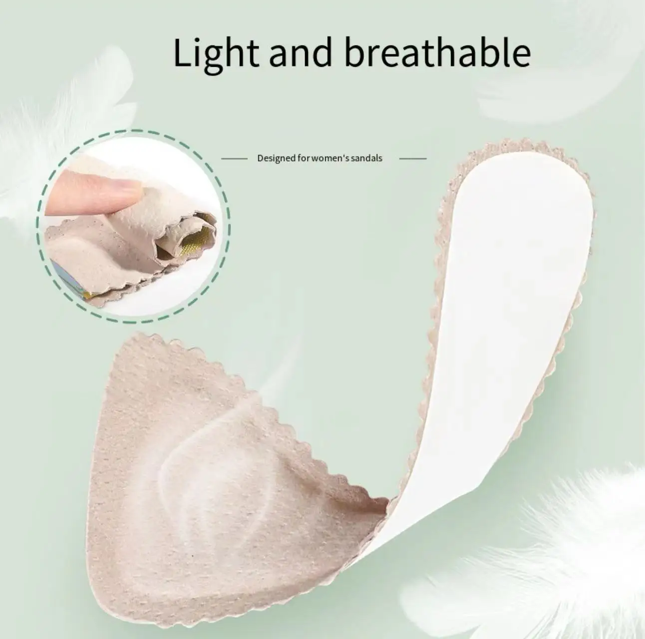 Sandals insole female summer breathable sweat anti-odor high heels pad non-slip seven cushion self-adhesive thin models