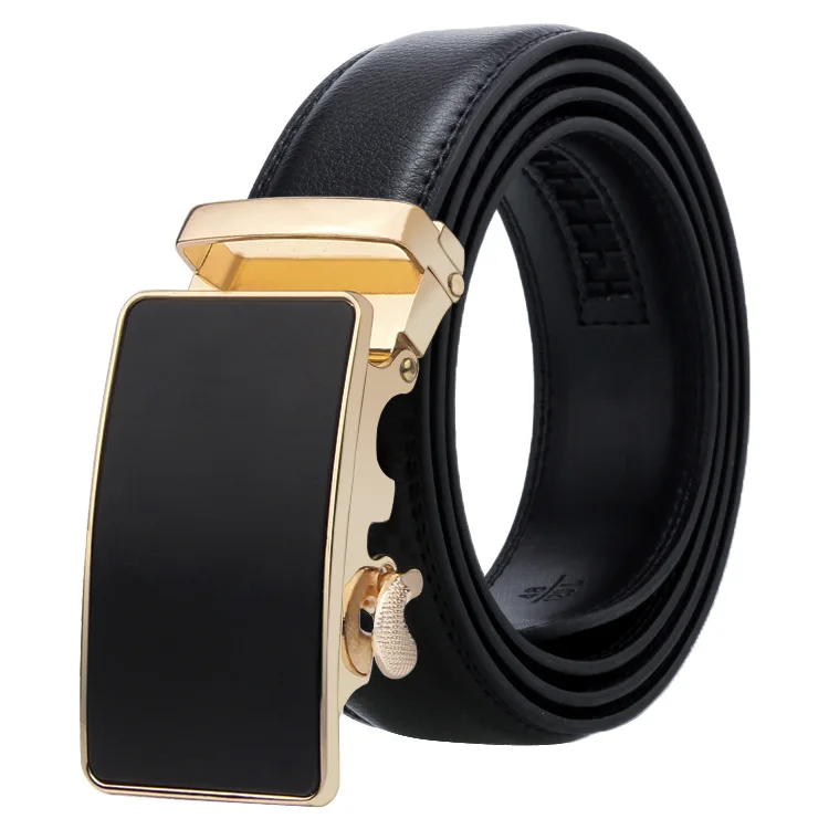 Fashion Automatic Buckle Genuine Leather Belts For Men Luxury Designer Brand Belt