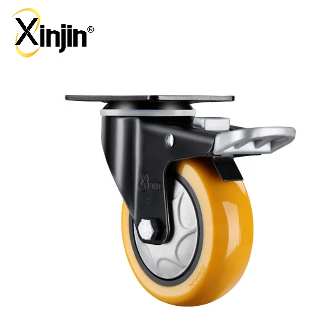 3 inch swivel single ball bearing PU caster wheel