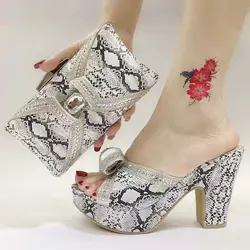 Hot sale Italian women party shoes to match clutch bags with stones in Purple