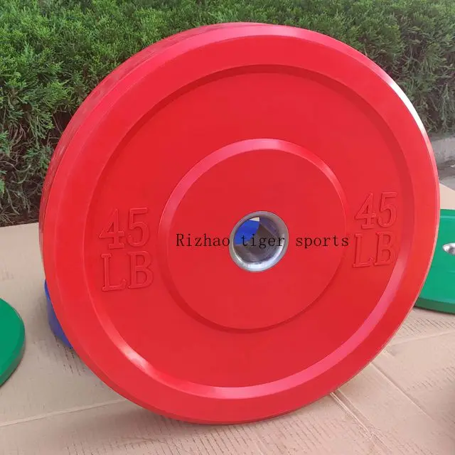 Tiger Sports Custom logo high quality rubber barbell weight color bumper plate