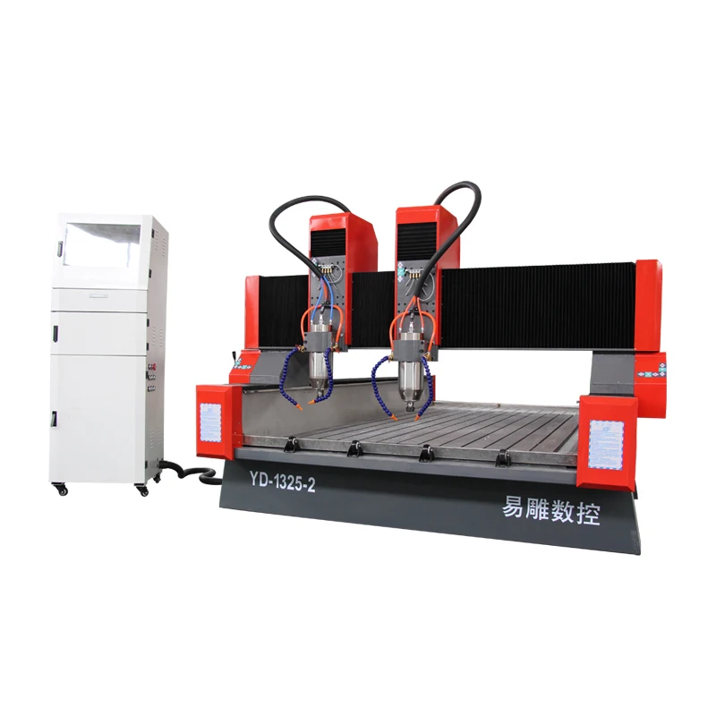 Профессиональная двойная головка 4 оси 1325 3d резьба по мрамору cnc router машина с поворотным