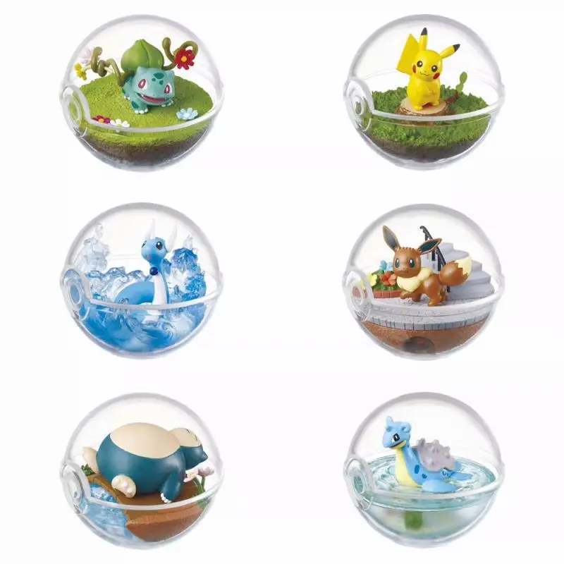 Hot Sale 6-piece set Pokemoned Action Figures Poke Ball Pocket Monster pika-chu Bulbasaur Blind Box Figure Ornaments