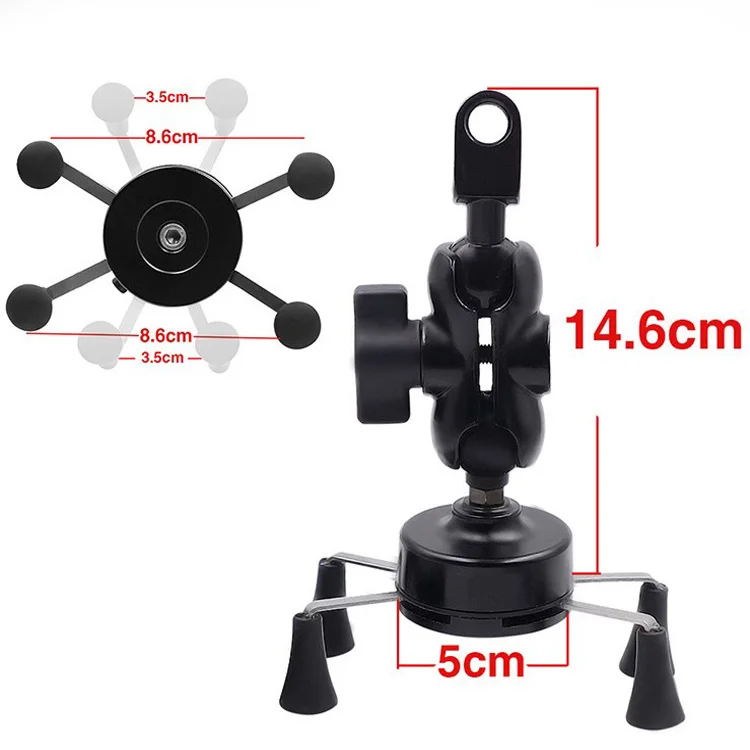 Motorcycle Mobile Phone Holder With USB Charger Motorbike Bike Handlebar Stand Mount Bracket