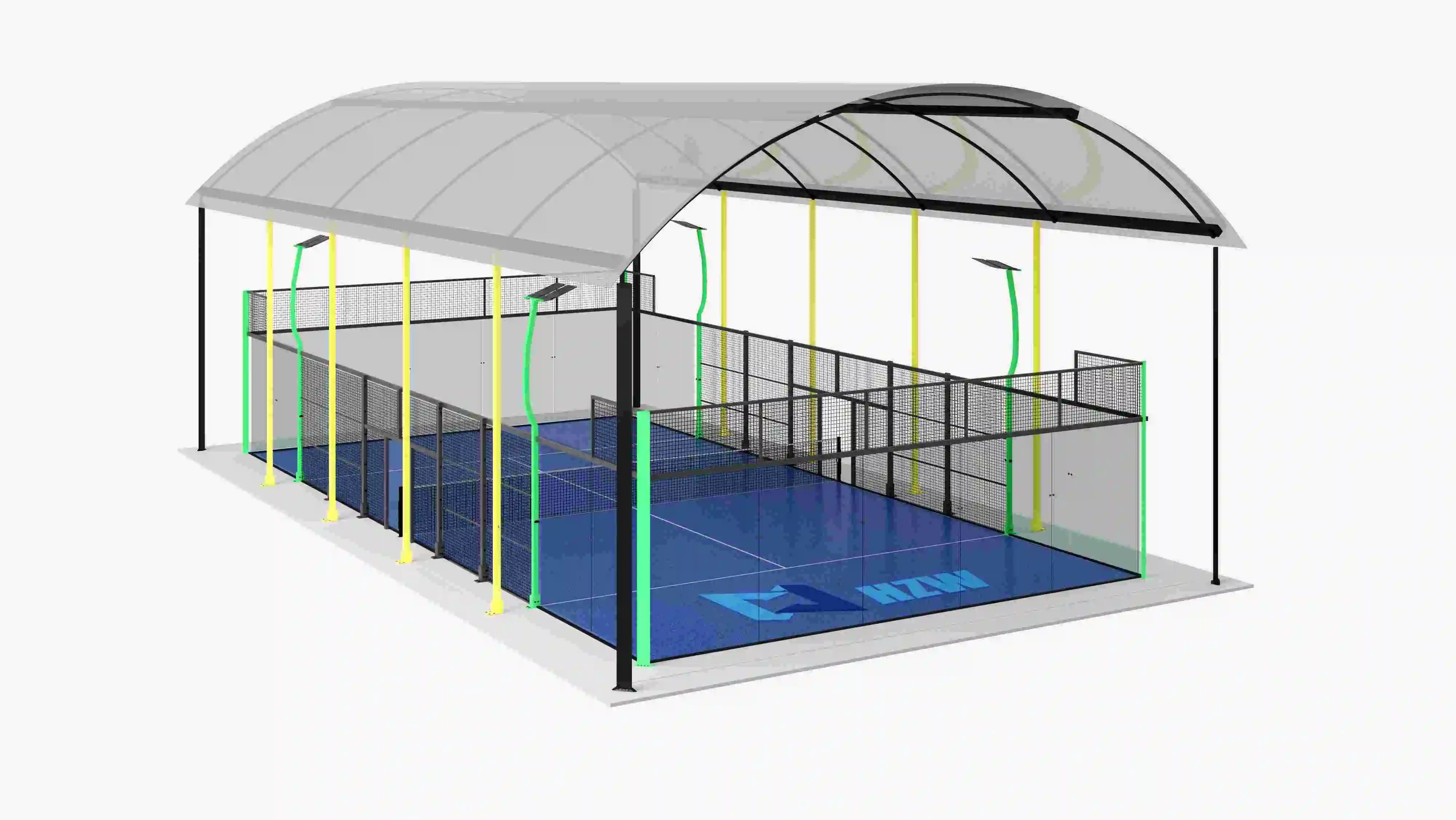 HZW Factory-Made Artificial Grass Paddle Tennis Court Lawn Panorama Court for Grass Padel Tennis
