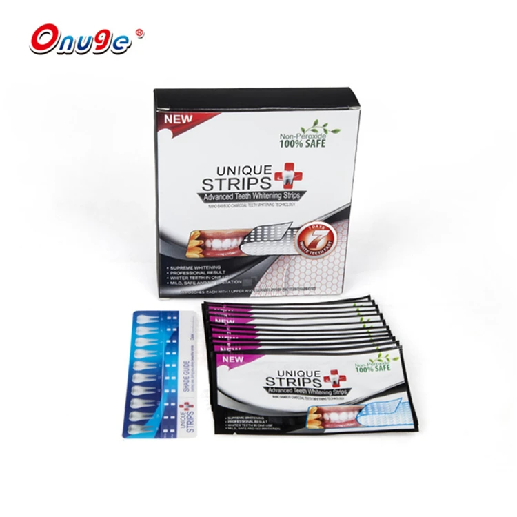 
Carebest Natural Mint Flavors Coconut Shell Charcoal Black Teeth Whitening Strips 