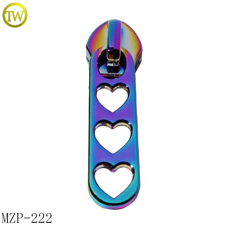Creative zipper design puller manufacturer custom #5 nylon slider rainbow puller head for bags