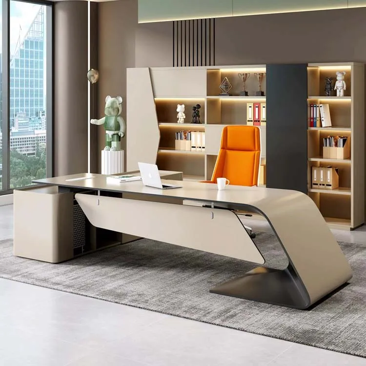 Office Furniture Executive Ceo Desk Boss Desks E1 Customize Melamine Material Luxury Wooden Lawyer Office Desk