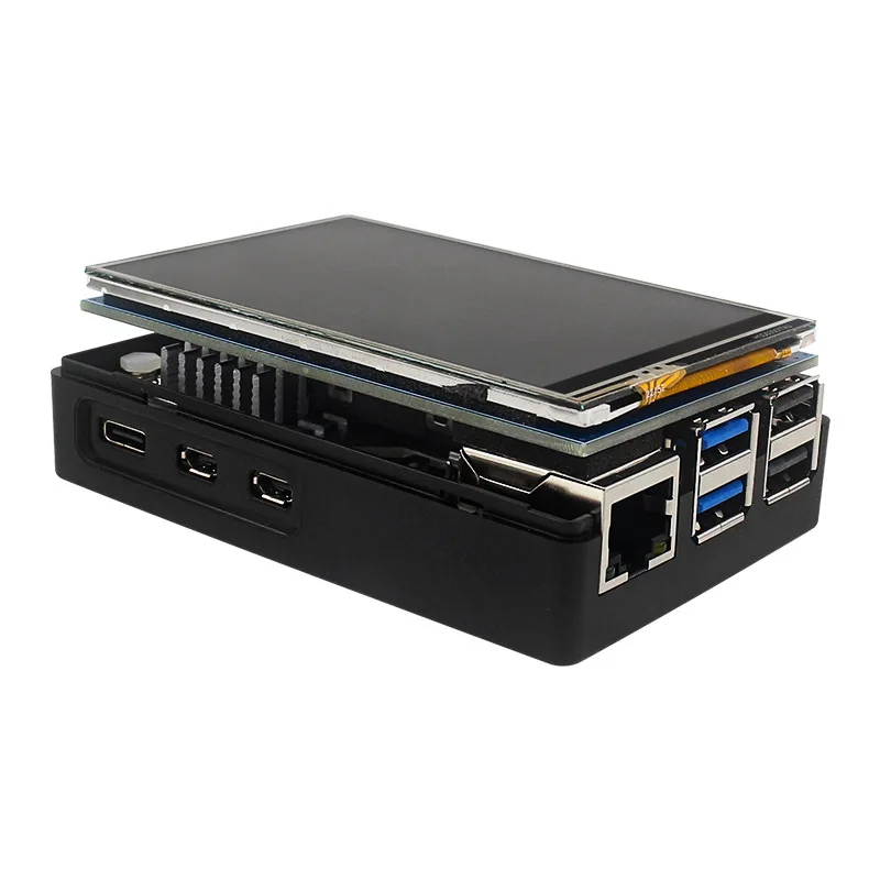 Raspberry Pi 5th Generation ABS Housing Raspberry Pi5 5B Protective Case Compatible with PWM Cooling Fan 3.5-inch Screen