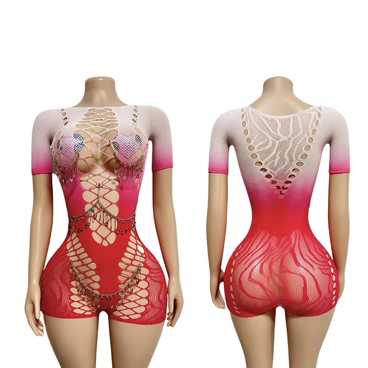 Rave Outfit Festival Safety Pin Charms Ballroom Leotards Exotic Dancewear Women Dance Wear Pole Dance Wear