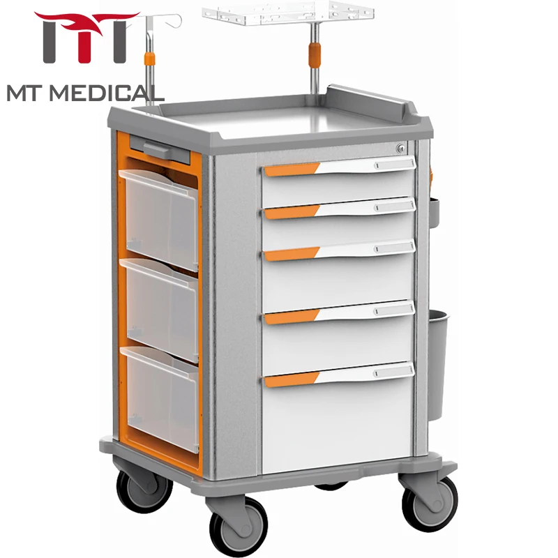 MT MEDICAL Hospital Trolley Medical Emergency Abs Crash Cart With Brake Luxurious Wheels Emergency & Clinics Apparatuses