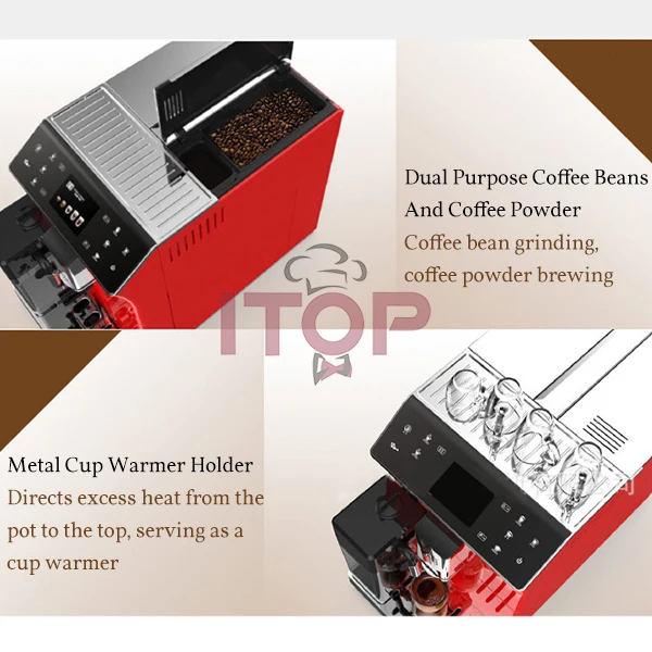 Automatic Grind Drip Coffee Maker Touch Screen Coffee Machine Cappuccino latte Americano Espresso from Bean to Coffee Maker