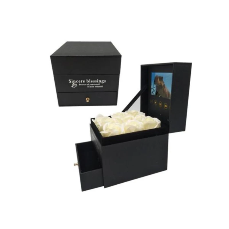 Акция товаров, элегантный видеобокс 2,8/4,3/5/7/9/10 дюймов, Подарочные часы, ЖК-видеоэкран в коробке, Цветочный ЖК-дисплей