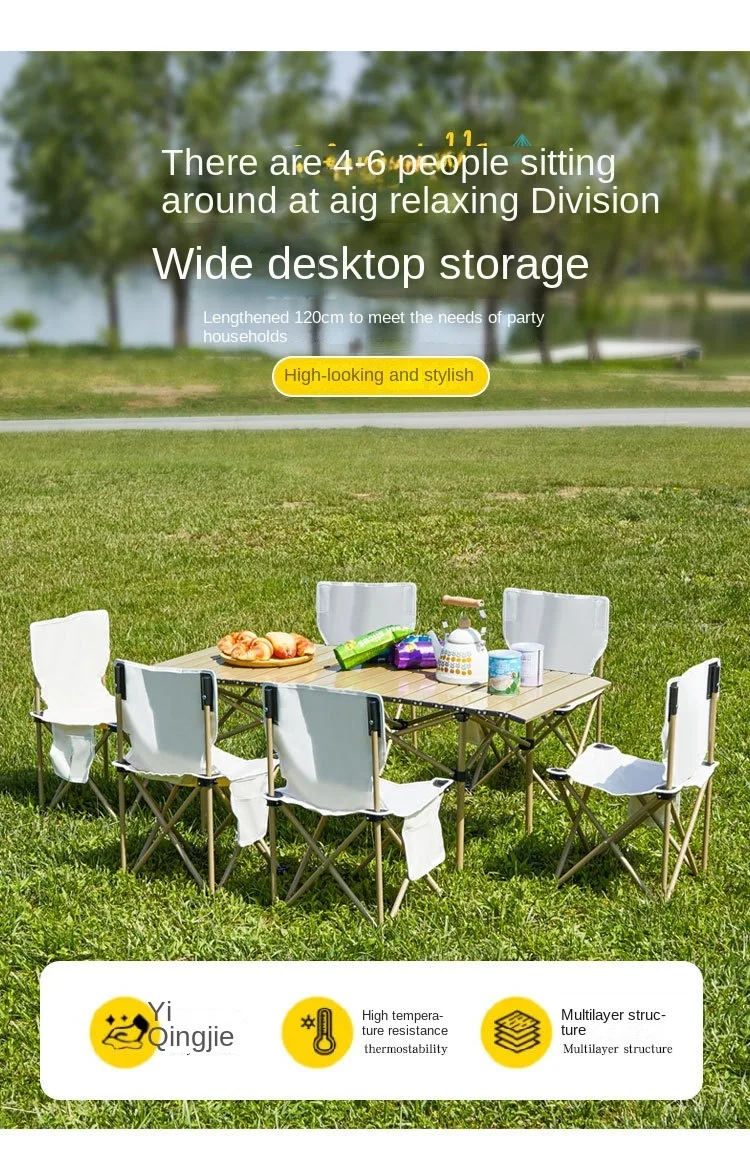 High quality thickened iron folding table for camping picnic