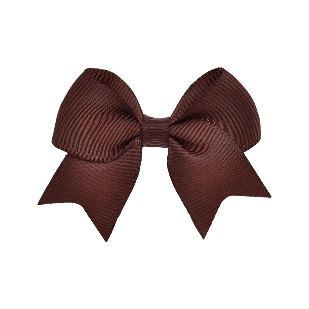 Solid Colors 2.4inch bowknot hair accessories fashionable polyester bow kids clips