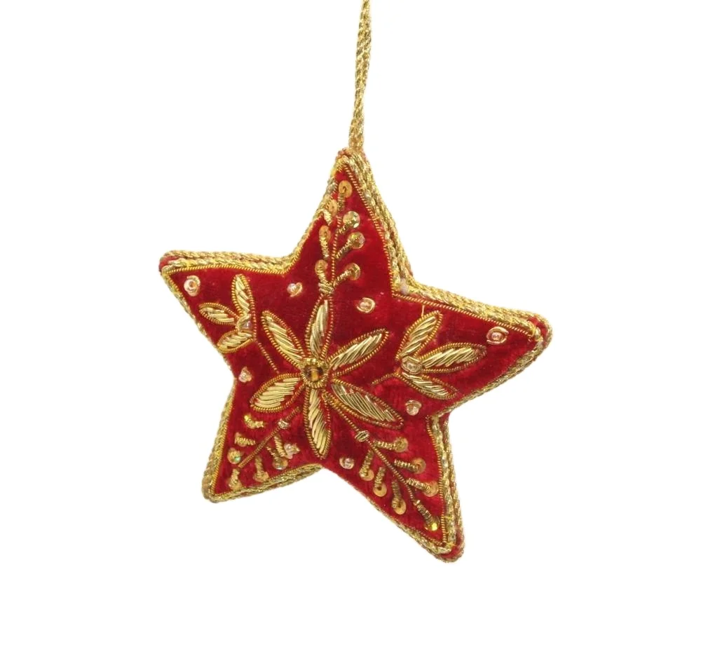 Ready to Ship High Quality christmas star decoration ornaments supplies hanging on christmas tree for Home Decor from India