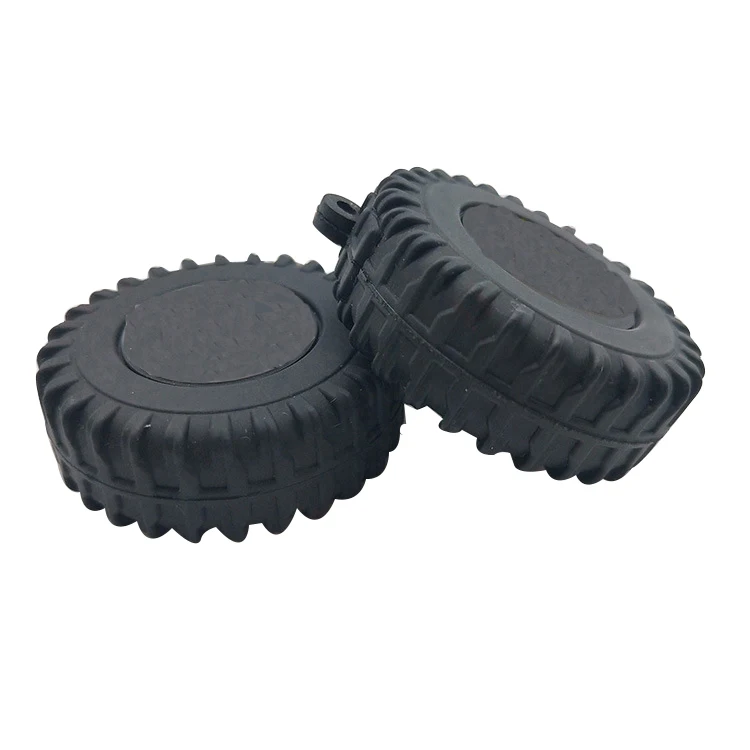 Amerpromo Soft Rubber 3D Wheel Keychain Automotive Part Car Gift Key Chain Ring