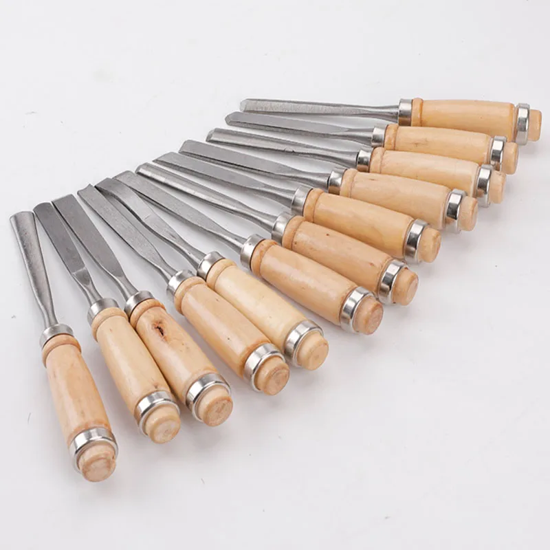 12Pcs Wood Carving Chisel Set and Woodworking Professional Gouges Tools