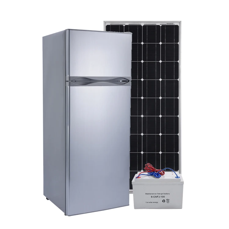 solar DC 12V top freezer 218 Liters portable household double door fridge kitchen refrigerators