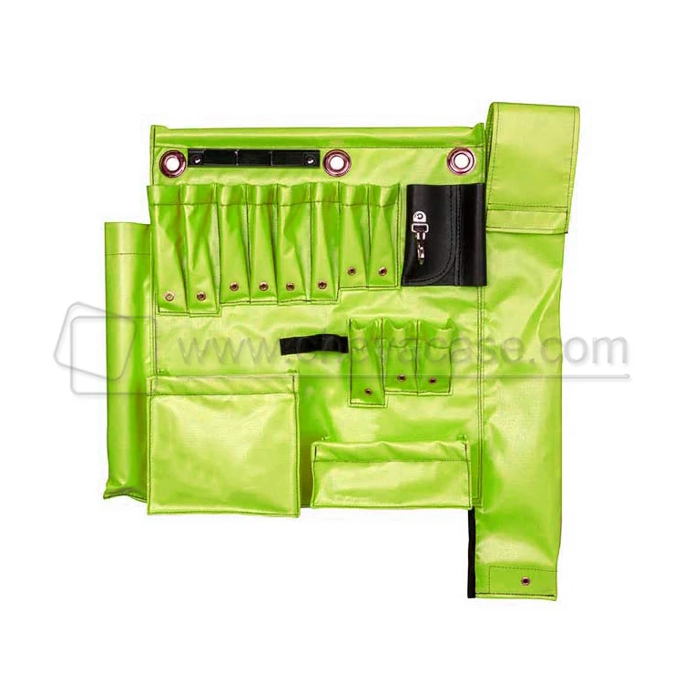 Custom Linemans 13 Pocket Heavy Vinyl Aerial Basket Tool Apron with Magnetic Strip