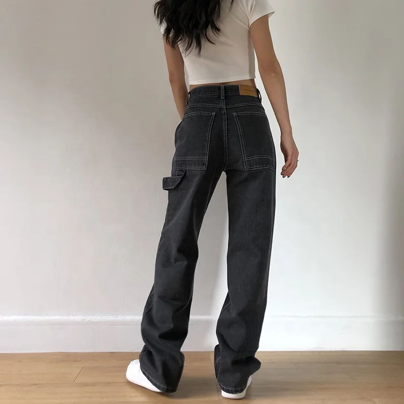 High Waist Straight Baggy Jeans Women Loose Fit Wide Leg Pants 2021 Hot Fashion Boyfriend Style Denim Pants