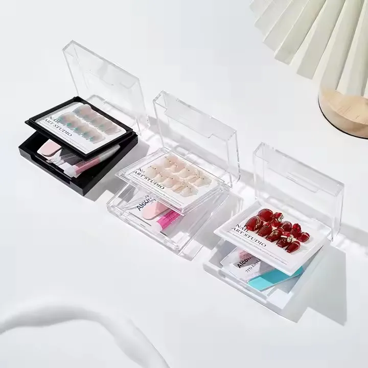 Destly Double layer Nail Packaging Box Artificial Nail Display Storage Acrylic Packaging Boxes