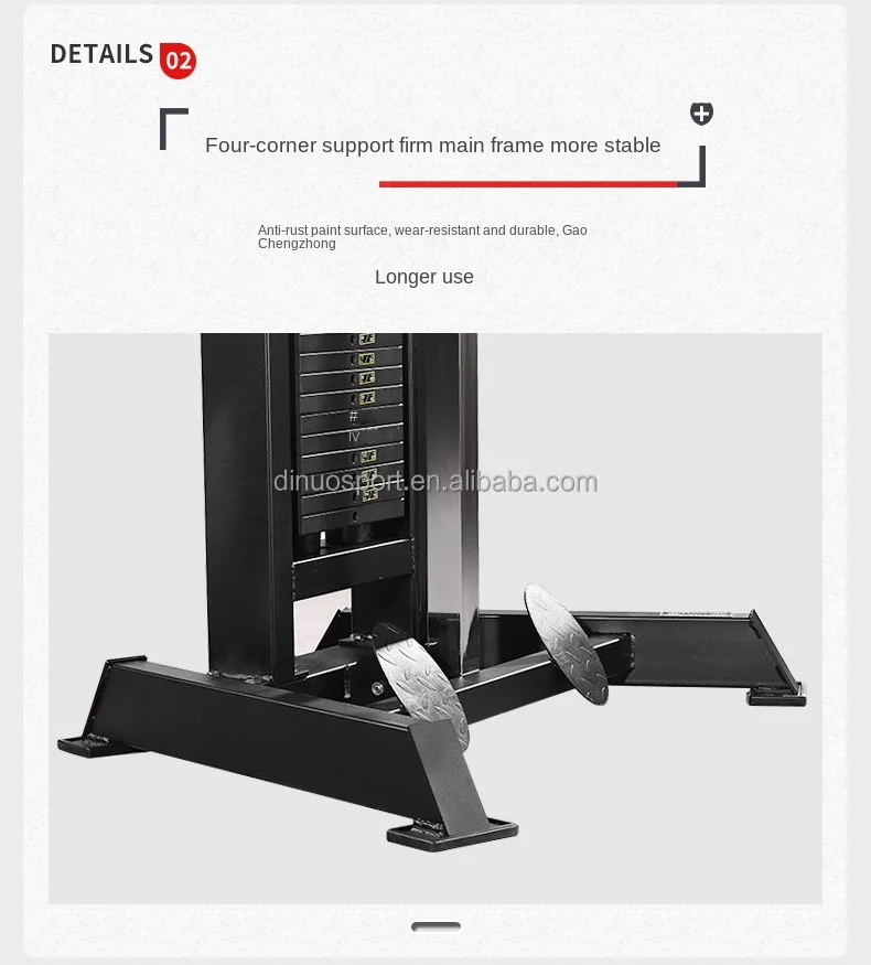 Home Using Adjustable Single-side  Wall Cable  Pulley  Lats Pull Down Bicep Tricep Rowing Trainer Plate Loaded  Machine