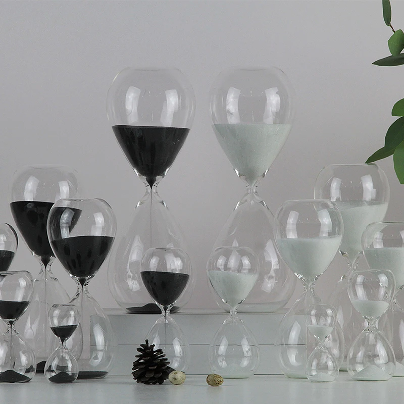 Hand blown 5 min sand glass hourglass with colored sand