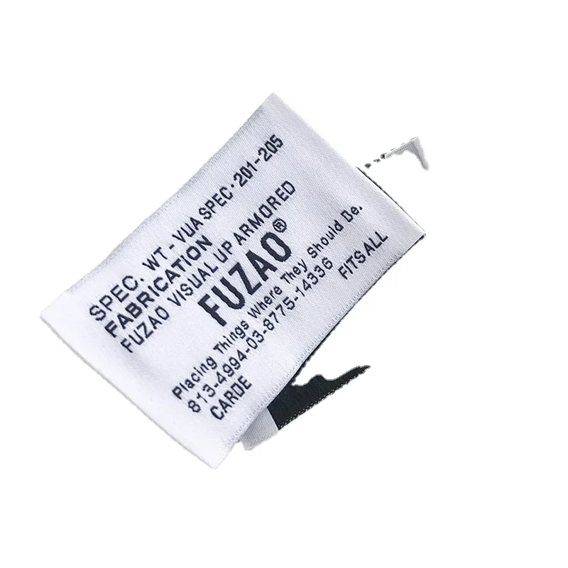 Custom End Fold Woven Clothing Labels - Woven Mark White Logo Cloth Fabric Garment Tags for Shirts of Bulk Suppliers