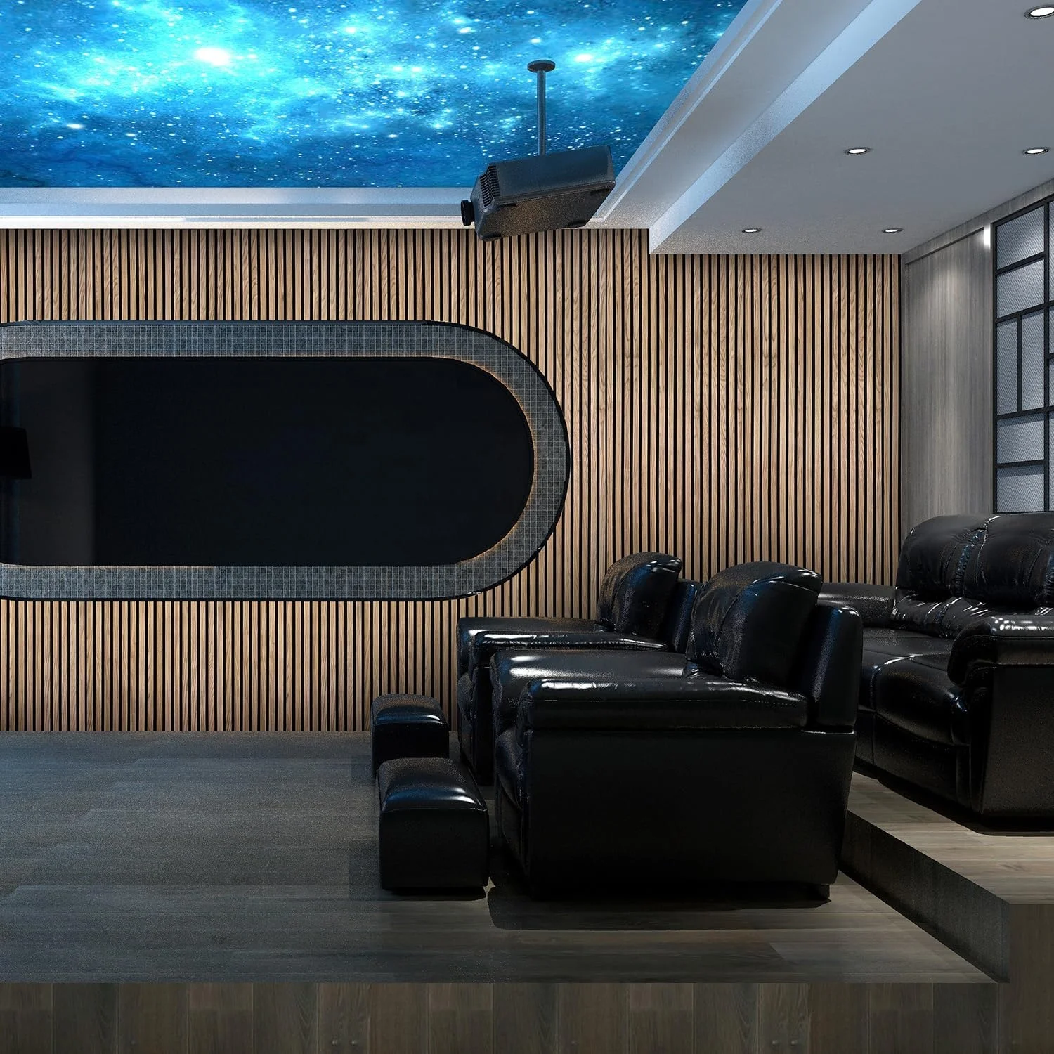 Natural Oak 3D Textured Acoustic Wood Wall Panels for Background Walls Film and Television Halls Conference Rooms Game Rooms