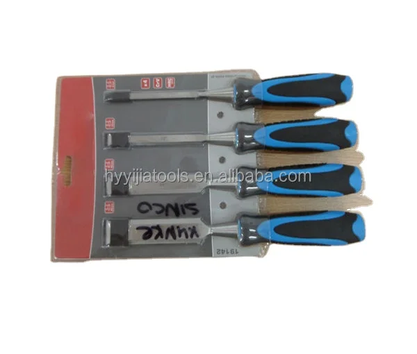 4pcs Carbon Steel File Set with Plastic Handle