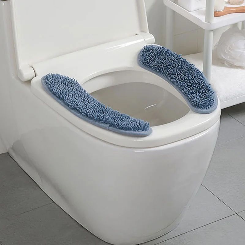 Washable General Custom Superfine Fiber 100% Microfiber Chenille Soft Absorption Toilet Stick Seat Cushion Mat