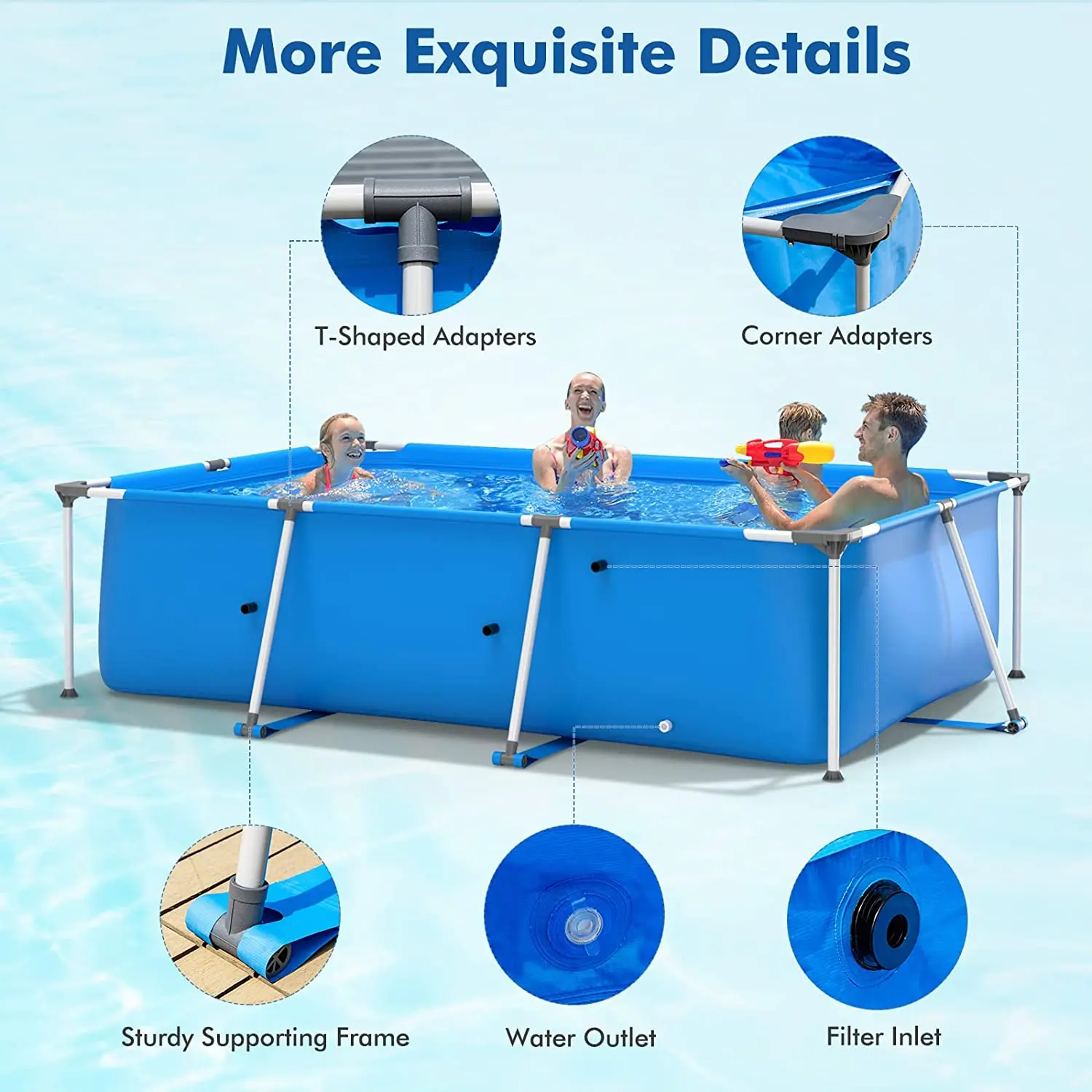 PVC net clamping cloth Metal Frame Pool with Cartridge Filter Pump