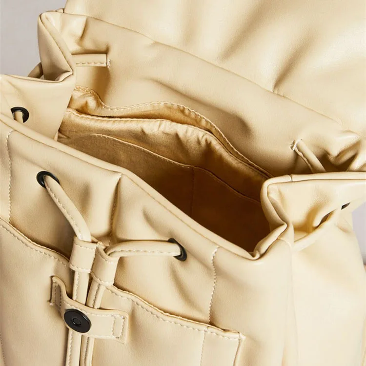 #PA0296 Made in Myanmar Tariff Free  Vegan PU Vertically Quilted Ladies Back Pack Bag Custom Water Proof Back Pack for women