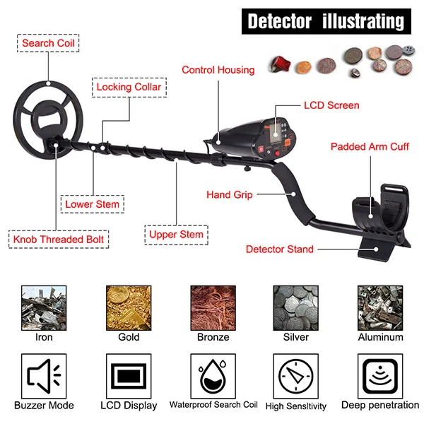 Underground gold detector MD-5030  gold metal detector metal detectors treasure hunting gold underground