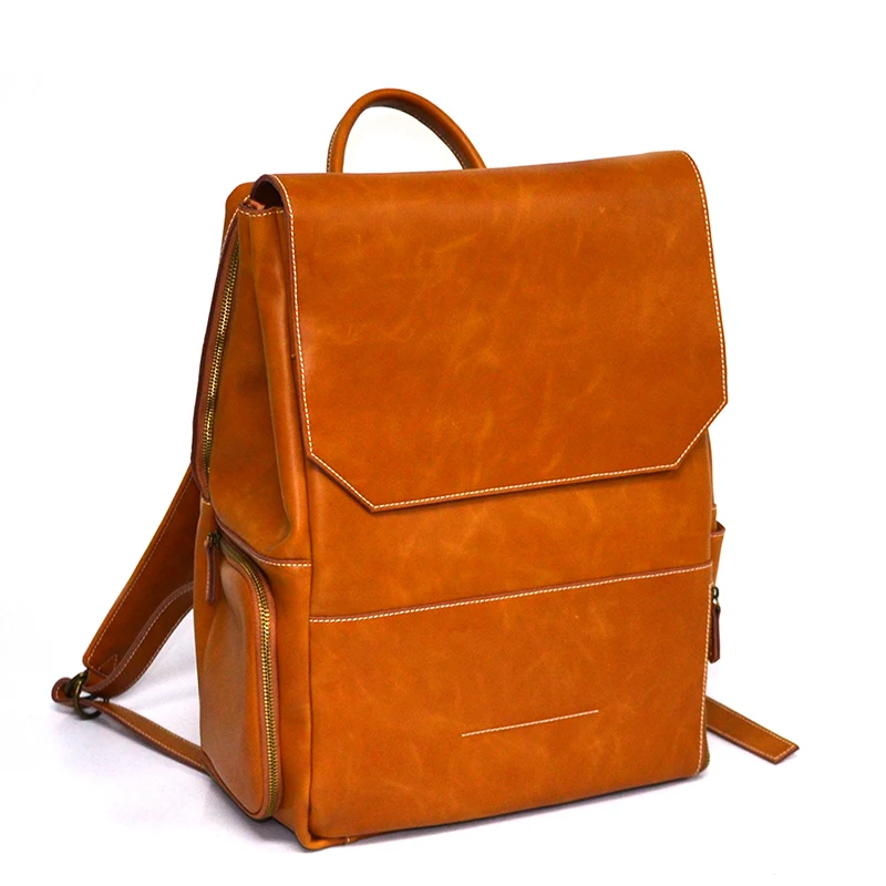 custom large cow leather travel waterproof dslr camera backpack photography