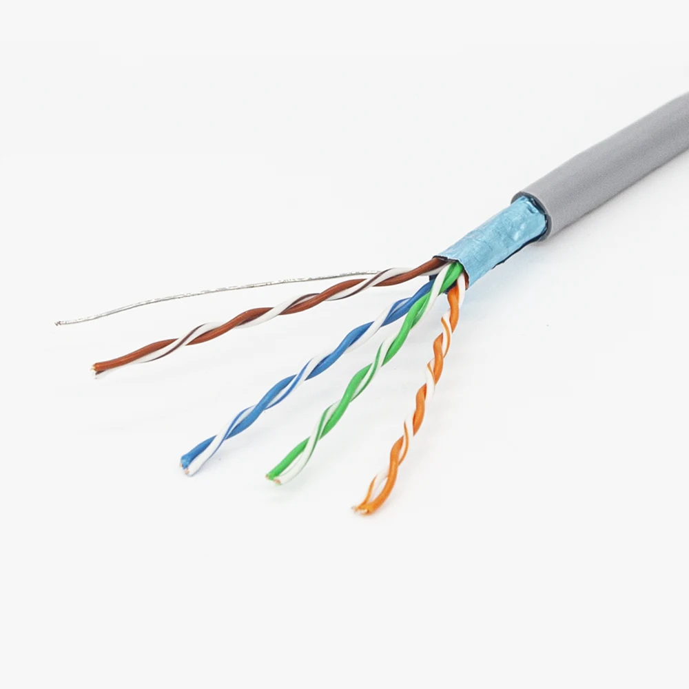 
Solid Wire Bare Copper Cu Network Patch Cable Cat 5e F/UTP Shielded 4 Pair Twist PVC/LSZH LAN Cable 