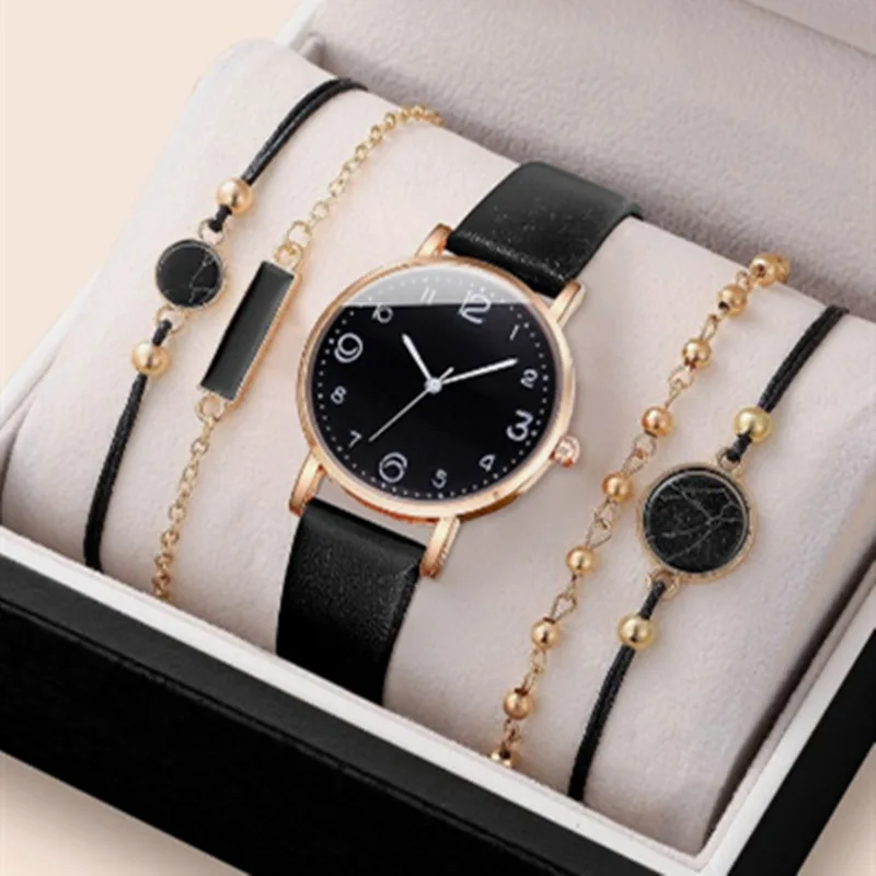 2025 Chinese Factory Cheaper Wholesale Beautiful Ladies Black Leather Woman Watch
