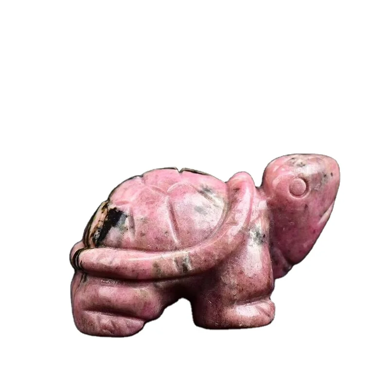 Оптовая продажа, натуральное исцеление, 1,5 дюймов, розовая черепаха из родонита, хрустальные поделки для украшения