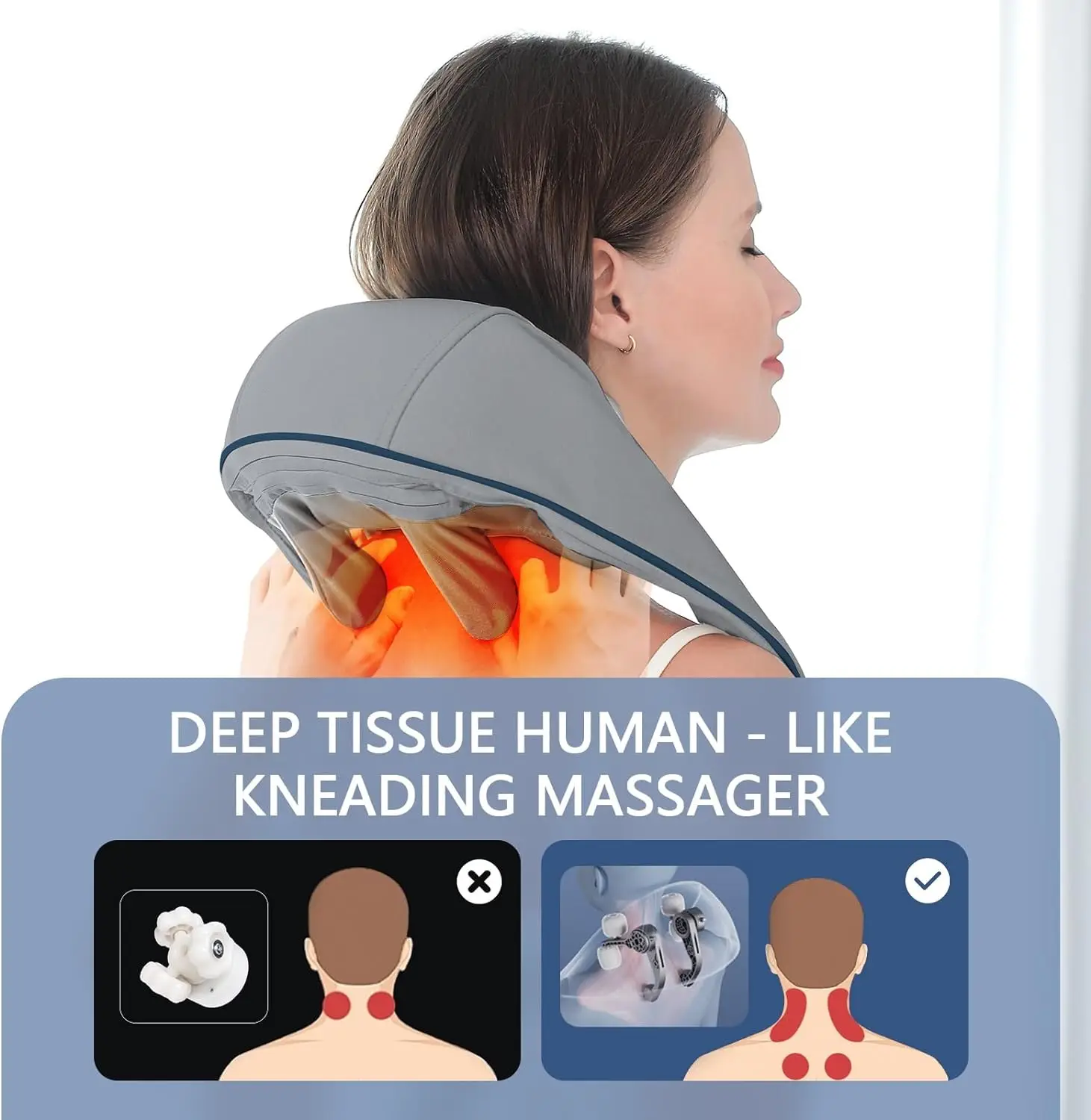 Hot Selling Shoulder Massager High Quality Shoulder Pain Neck Massage Pillow Deep Tissue Muscle Pain Relief for Home,Office,Car