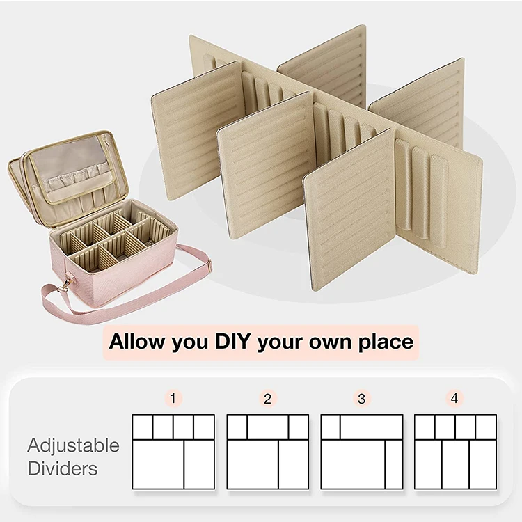 Double Layer Cosmetic Makeup Organizer Cosmetics Makeup Brushes Toiletries Travel Makeup Train Case