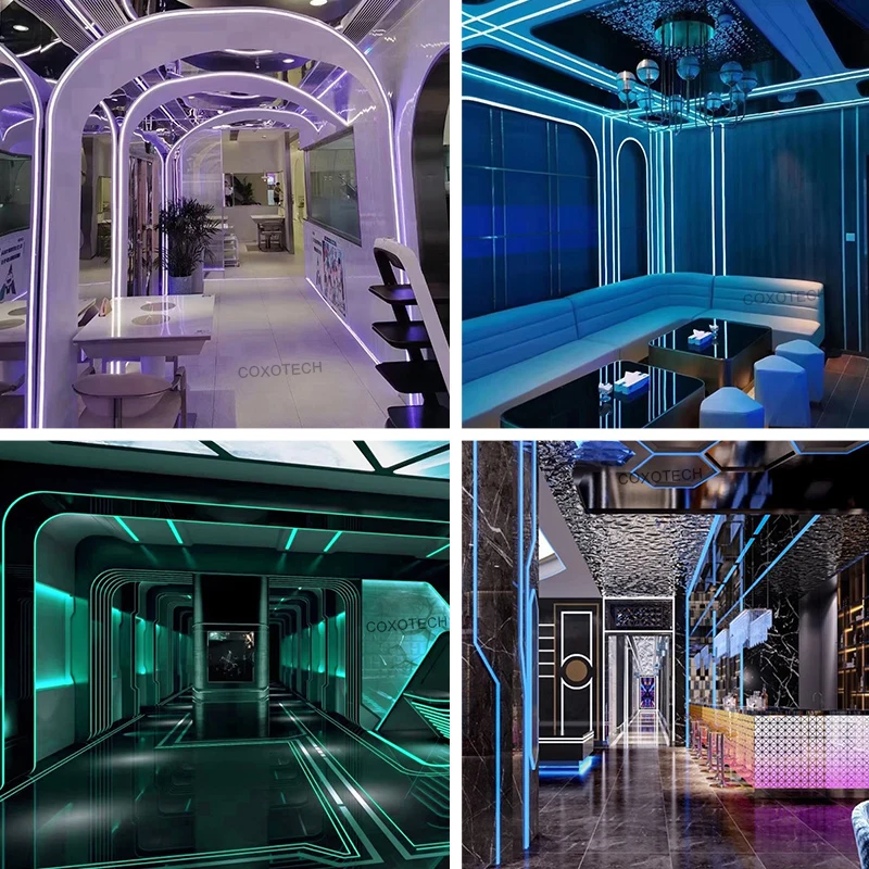 coxo extrusion ul 12v blue tooth cob led linear strip light tuya 5m rgb 24v outdoor waterproof ip65 ip67