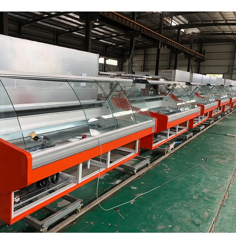 butcher shop meat refrigerator supermarket cooked food refrigerator showcase