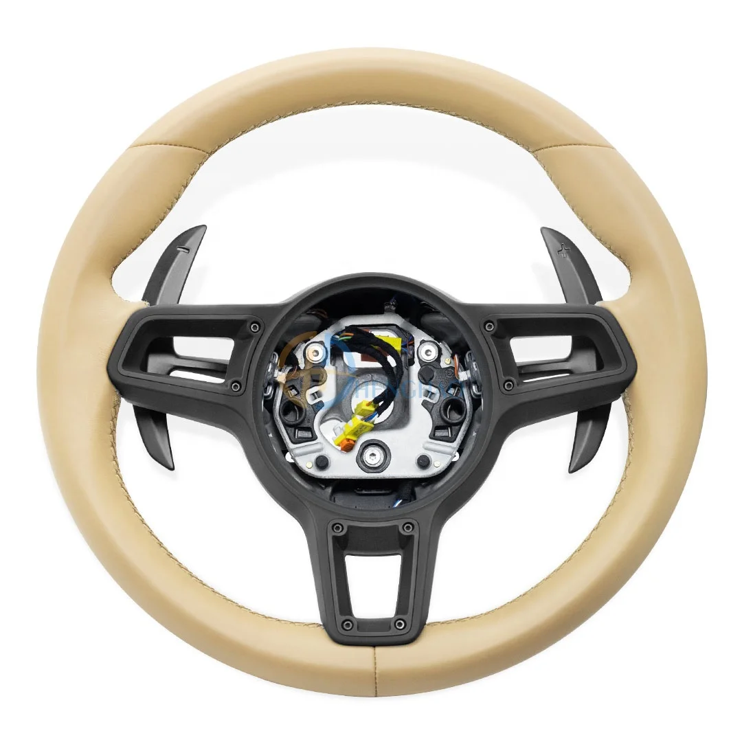 Factory Wholesale Price Leather Steering Wheel For Porsche Cayenne Macan Cayman Boxster 718 991 911 Panamera Upgrade