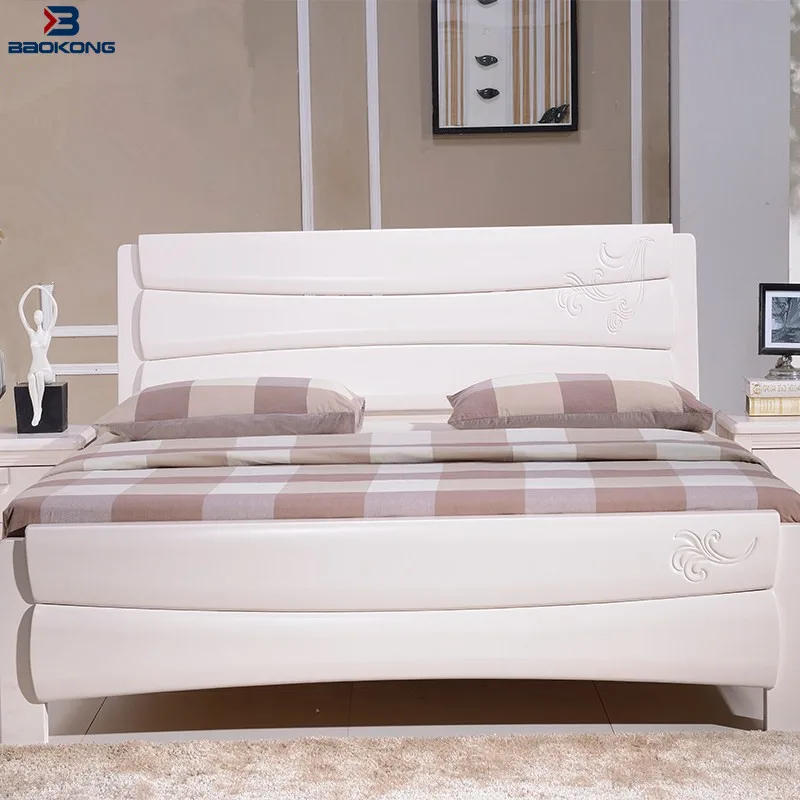 solid wood plank bed for bedroom furniture