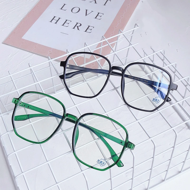 Fashionable Polygonal Optical Frame Women Metal Frame Tr90 Anti-blue Light Eyeglasses Frames